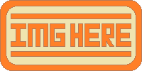 An orange stamp-like image with IMAGE HERE written on it.